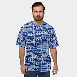 Футболка оверсайз мужская Паттерн с узлами водопроводного лабиринта, цвет: 3D-принт — фото 2
