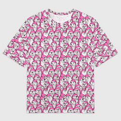 Мужская футболка оверсайз Выдры новогодние