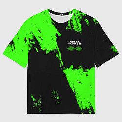 Футболка оверсайз мужская Arctic Monkeys - Зеленые брызги, цвет: 3D-принт