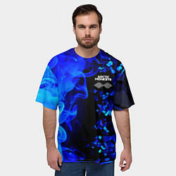 Футболка оверсайз мужская Arctic Monkeys - синий огонь и плиты, цвет: 3D-принт — фото 2
