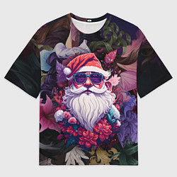Мужская футболка оверсайз Дед мороз в цветах