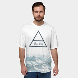 Футболка оверсайз мужская 30 Seconds to Mars - рок группа, цвет: 3D-принт — фото 2