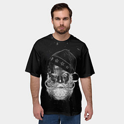 Футболка оверсайз мужская Санта клаус злой хипстер, цвет: 3D-принт — фото 2