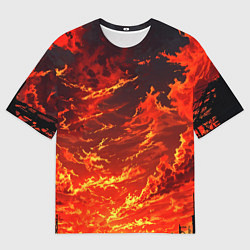 Футболка оверсайз мужская Багровый огненный закат, цвет: 3D-принт