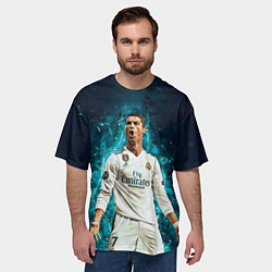 Футболка оверсайз мужская Мадрид - Роналдо, цвет: 3D-принт — фото 2