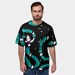 Футболка оверсайз мужская Змейки на охоте, цвет: 3D-принт — фото 2