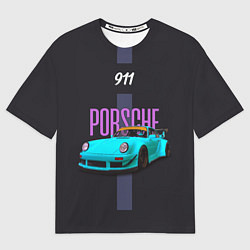 Мужская футболка оверсайз Немецкий автомобиль Porsche 911