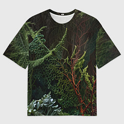 Футболка оверсайз мужская Объемные растения в лесу, цвет: 3D-принт