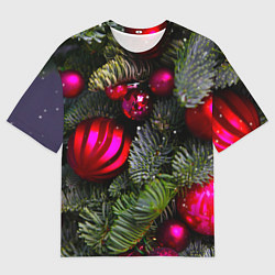 Мужская футболка оверсайз Новогоднее украшение ёлки