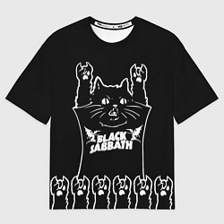 Мужская футболка оверсайз Black Sabbath: cat rock