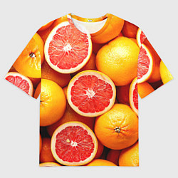 Футболка оверсайз мужская Грейпфруты, цвет: 3D-принт