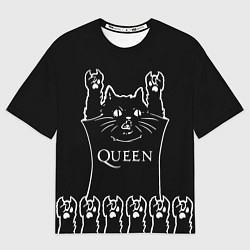 Футболка оверсайз мужская Queen: cat rock, цвет: 3D-принт