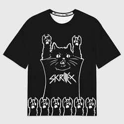 Футболка оверсайз мужская Skrillex: cat rock, цвет: 3D-принт