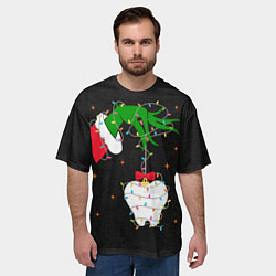 Футболка оверсайз мужская Гринч похищает у зубной феи, цвет: 3D-принт — фото 2