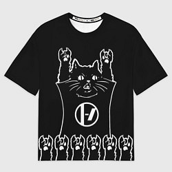 Футболка оверсайз мужская Twenty one pilots: cat rock, цвет: 3D-принт