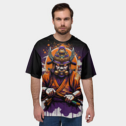 Футболка оверсайз мужская Самурай в маске, цвет: 3D-принт — фото 2