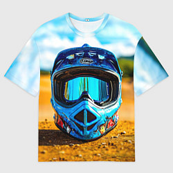 Футболка оверсайз мужская BMX шлем, цвет: 3D-принт