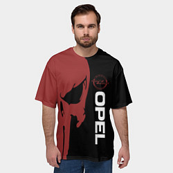 Футболка оверсайз мужская Опель и череп, цвет: 3D-принт — фото 2