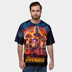 Футболка оверсайз мужская Супергерои Мстители война бесконечности, цвет: 3D-принт — фото 2