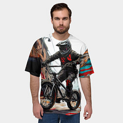 Футболка оверсайз мужская BMX трюки в городе, цвет: 3D-принт — фото 2