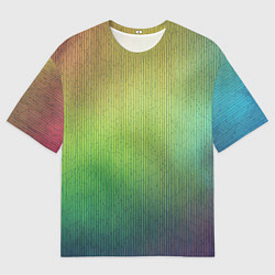 Футболка оверсайз мужская Цветной металл с градиентом, цвет: 3D-принт