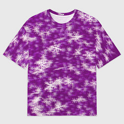 Футболка оверсайз мужская Снежинки глитч, цвет: 3D-принт