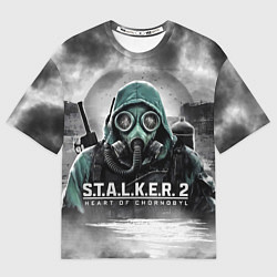 Футболка оверсайз мужская Stalker 2 heart of Chornobyl radiation, цвет: 3D-принт