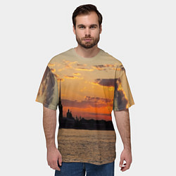 Футболка оверсайз мужская Петропавловская крепость ранним утром, цвет: 3D-принт — фото 2