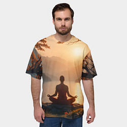 Футболка оверсайз мужская Медитация на закате, цвет: 3D-принт — фото 2