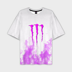 Мужская футболка оверсайз Monster energy neon flame