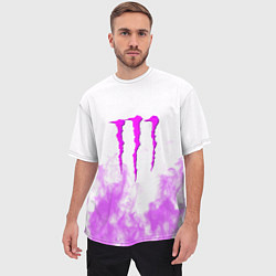 Футболка оверсайз мужская Monster energy neon flame, цвет: 3D-принт — фото 2