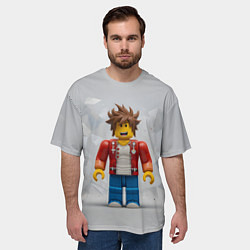 Футболка оверсайз мужская Роблокс на сером фоне, цвет: 3D-принт — фото 2