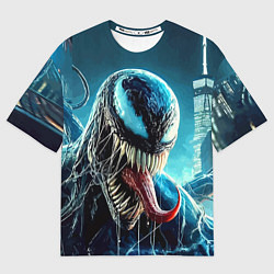 Мужская футболка оверсайз Venom in metropolis - ai art neon fantasy