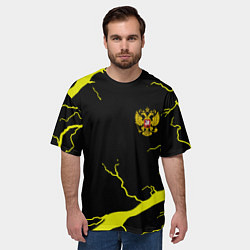 Футболка оверсайз мужская Россия шторм герб, цвет: 3D-принт — фото 2