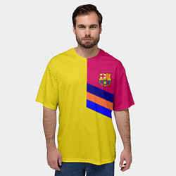 Футболка оверсайз мужская Барселона фк клуб геометрия, цвет: 3D-принт — фото 2