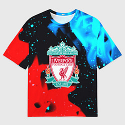 Футболка оверсайз мужская Liverpool fire steel, цвет: 3D-принт
