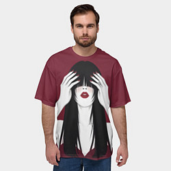 Футболка оверсайз мужская Поп арт девушка с руками, цвет: 3D-принт — фото 2