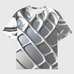 Футболка оверсайз мужская Полированный металл серебряный, цвет: 3D-принт