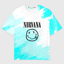 Футболка оверсайз мужская Nirvana rock music color, цвет: 3D-принт