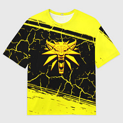 Мужская футболка оверсайз Ведьмак трещины текстура