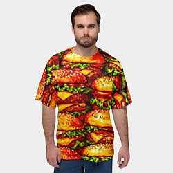 Футболка оверсайз мужская Бургеры, цвет: 3D-принт — фото 2