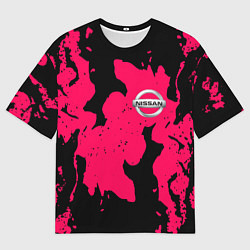 Футболка оверсайз мужская Nissan fire pink, цвет: 3D-принт