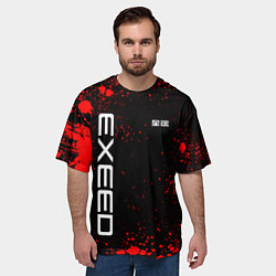 Футболка оверсайз мужская Exeed - красные брызги краски, цвет: 3D-принт — фото 2