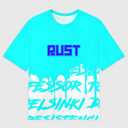Мужская футболка оверсайз Rust надписи краски