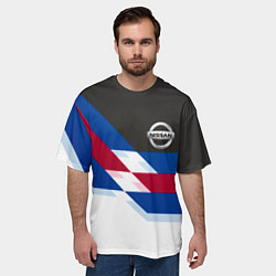Футболка оверсайз мужская Nissan geometry steel, цвет: 3D-принт — фото 2