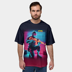 Футболка оверсайз мужская Counter Strike - neon glow fantasy, цвет: 3D-принт — фото 2
