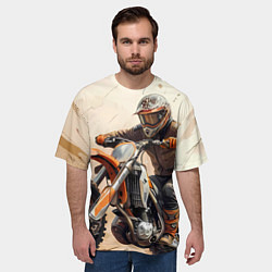 Футболка оверсайз мужская Эндуро Гонщик, цвет: 3D-принт — фото 2