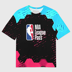 Мужская футболка оверсайз NBA баскетбол соты неон