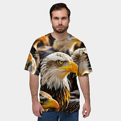 Футболка оверсайз мужская Белоголовые орланы, цвет: 3D-принт — фото 2