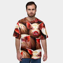 Футболка оверсайз мужская Поросята, цвет: 3D-принт — фото 2
